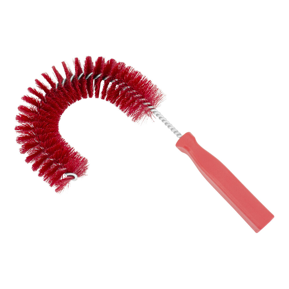 Carlisle Sparta 11 1/2" Red Clean-In-Place Hook Brush 41100EC05