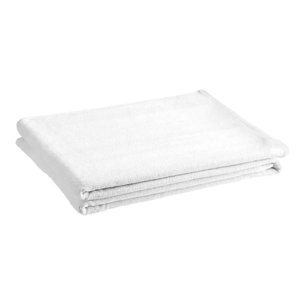 1888 Mills Aura 40" x 70" White Solid Velour 100% Combed Cotton Spa Towel - 27 lb. - 12/Case