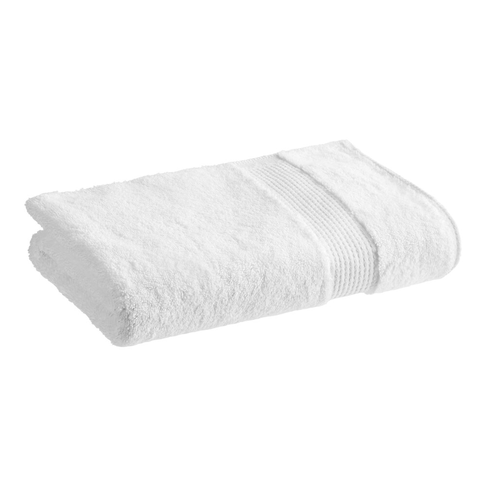 1888 Mills Lotus Terry 27" x 58" White 100% Ring-Spun Egyptian Combed Cotton Bath Towel 18 lb. - 24/Case