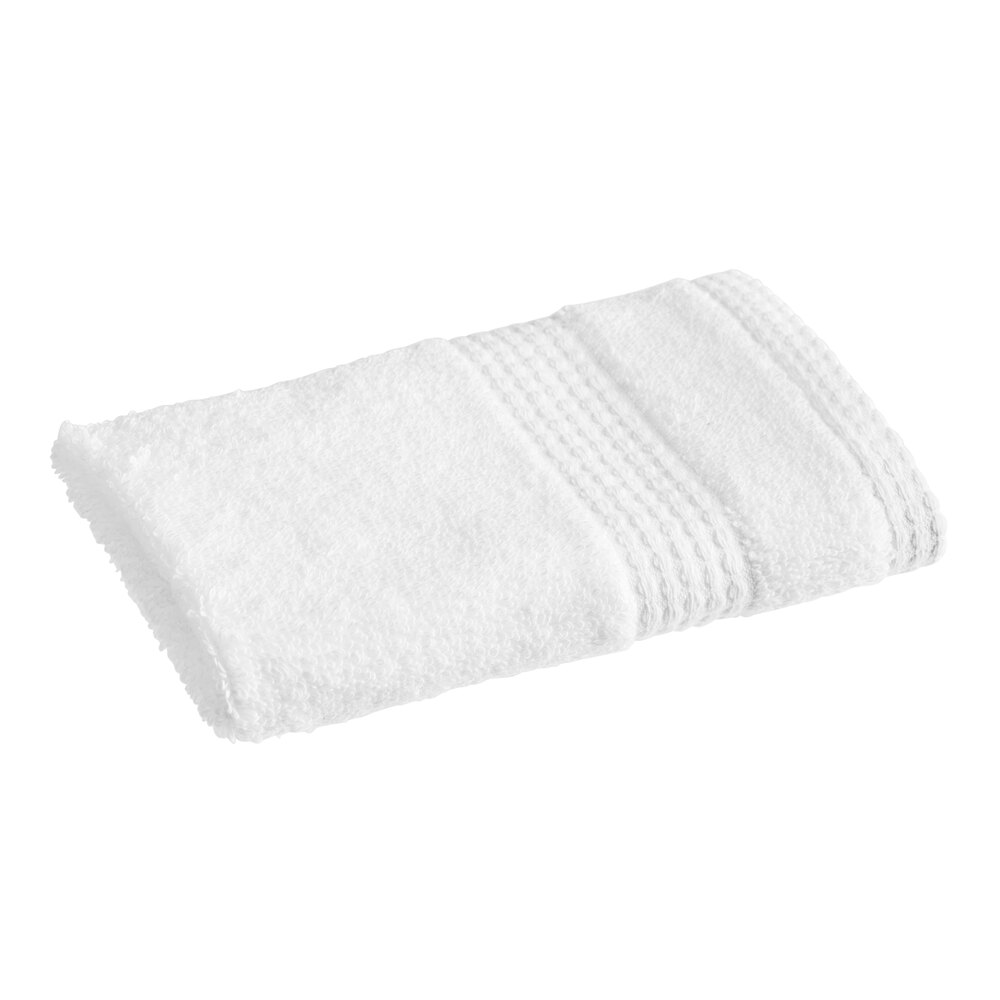 1888 Mills Lotus Terry 13" x 13" White 100% Ringspun Egyptian Combed Cotton Washcloth 1.75 lb. - 288/Case