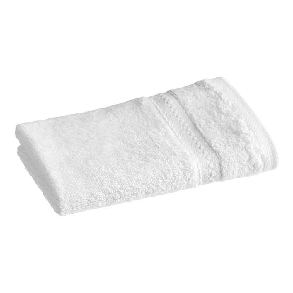 1888 Mills Pure Terry 13" x 13" White 100% Supima Combed Cotton Washcloth 1.75 lb. - 120/Case
