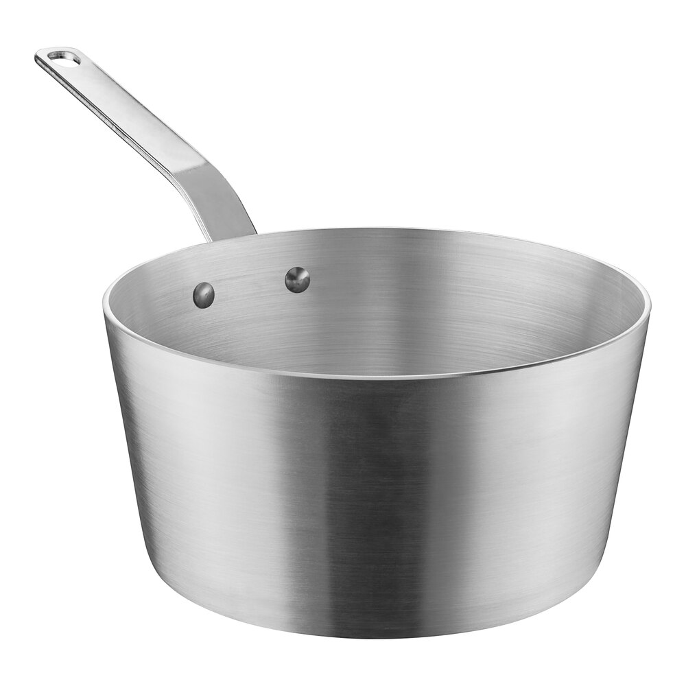 Vollrath Wear-Ever 5.5 Qt. Tapered Aluminum Sauce Pan with Plated Handle 661155