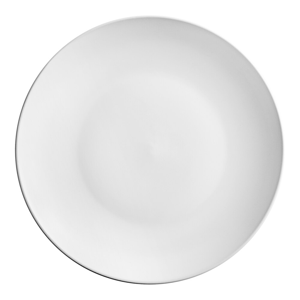 Acopa 11" Matte White Stoneware Coupe Plate - 12/Case