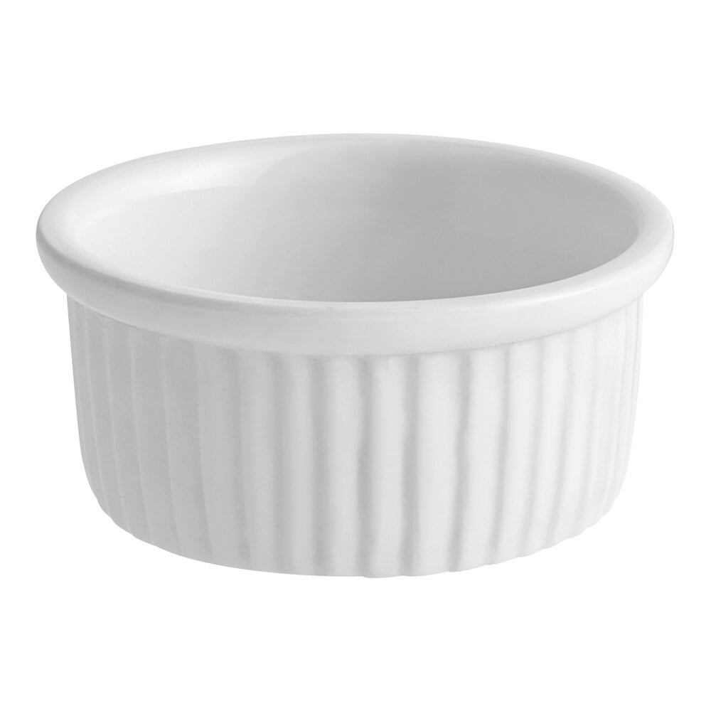 Acopa 4.5 oz. Bright White Fluted Porcelain Ramekin - 12/Pack