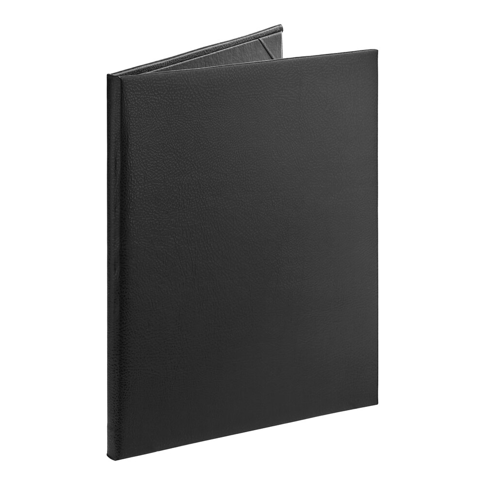 Acopa Prime 8 1/2" x 11" Black 2-View Vinyl Menu Booklet