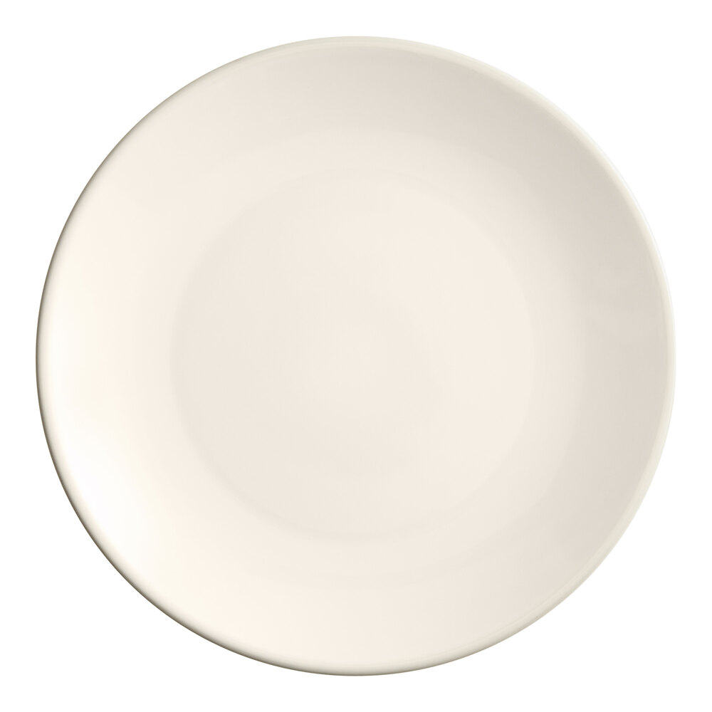 Acopa 10 1/2" Round Ivory (American White) Coupe Stoneware Plate - 12/Case