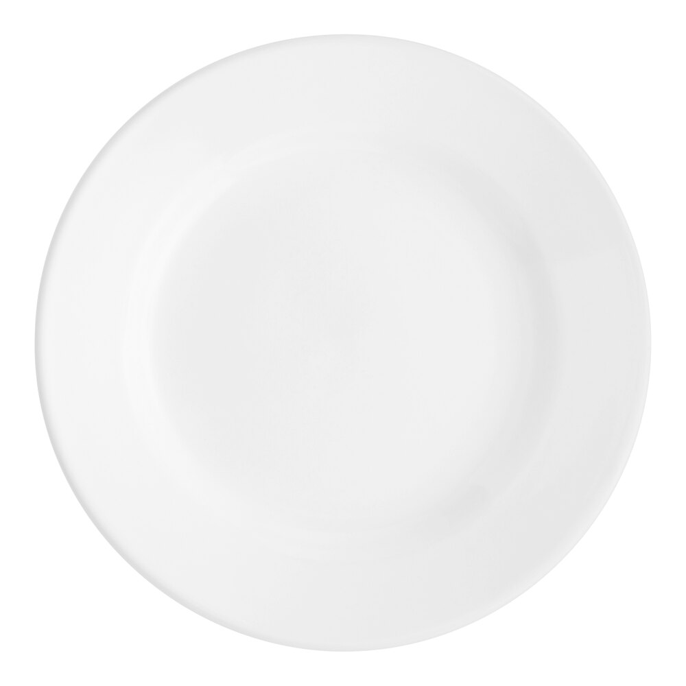 Acopa 5 1/2" Bright White Wide Rim Rolled Edge Stoneware Plate - 36/Case