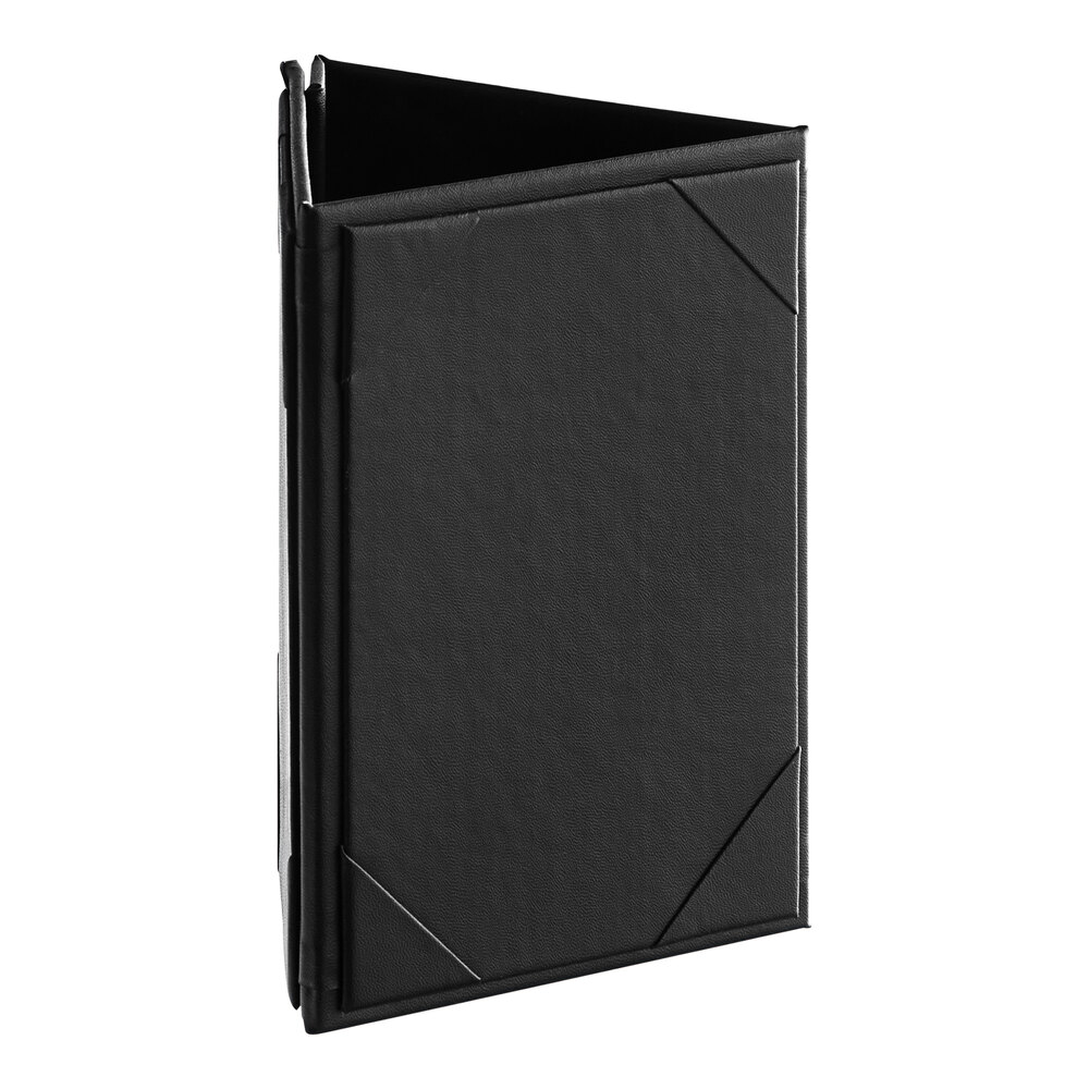 Acopa Prime 4" x 6" Black 3-View Triangular Table Tent