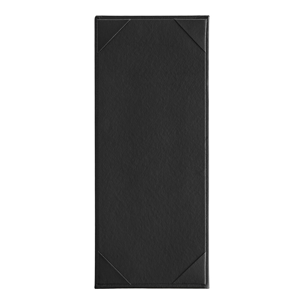 Acopa Prime 4 1/4" x 11" Black 1-Panel 2-View Vinyl Menu Board