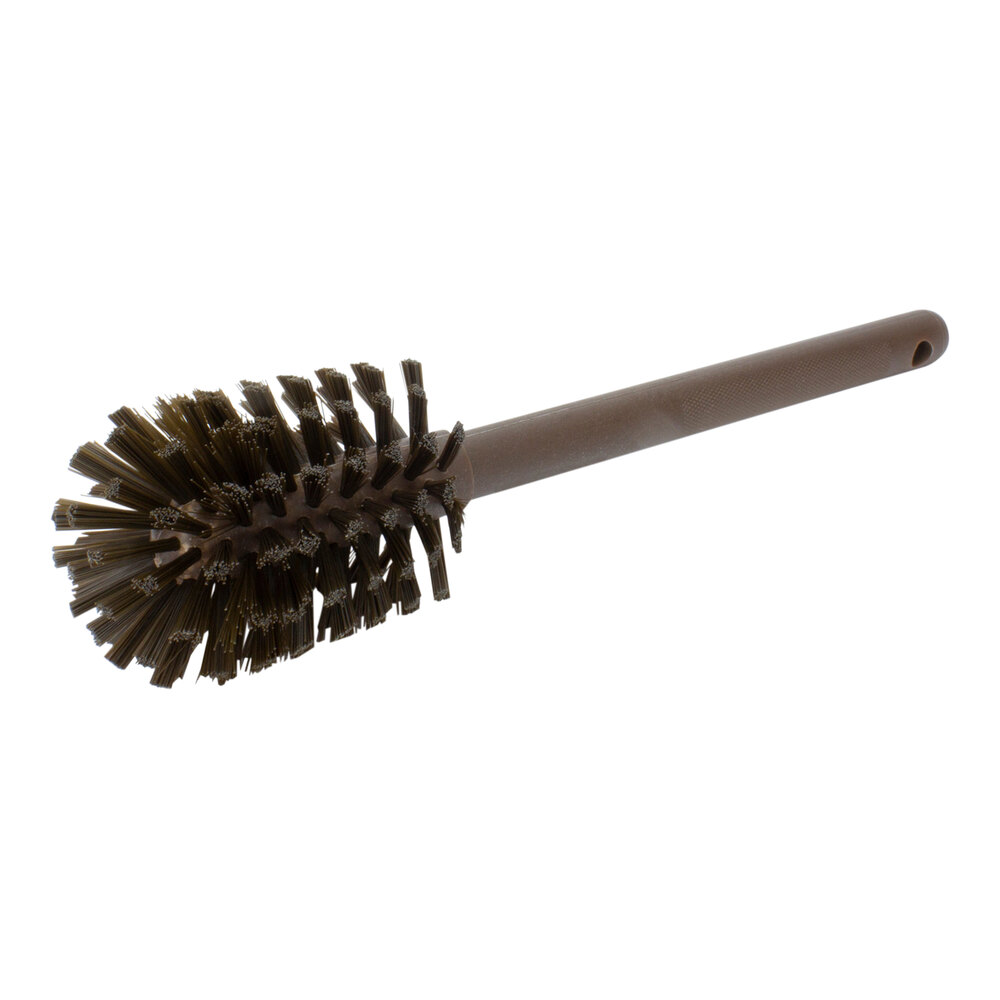 Carlisle Sparta 12" Brown Carafe and Server / Bottle Cleaning Brush - 2 3/4" Bristle Diameter 40000EC01