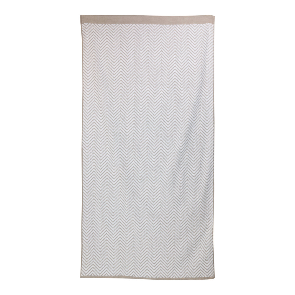 1888 Mills Fibertone Jacquard 35" x 70" Tan Chevron Cotton / Polyester Pool Towel 21 lb. - 24/Case