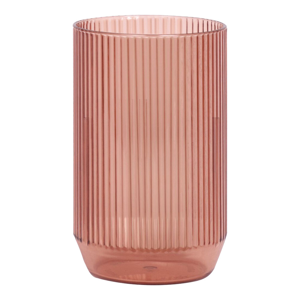 Front of the House Gatsby 12 oz. Rose SAN Plastic Rocks / Old Fashioned Glass - 12/Pack