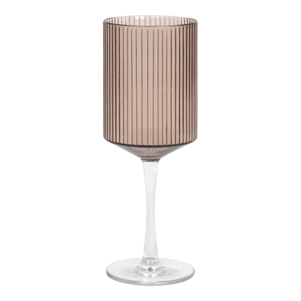 Front of the House Gatsby 12 oz. Smoke SAN Plastic Wine Glass - 12/Pack