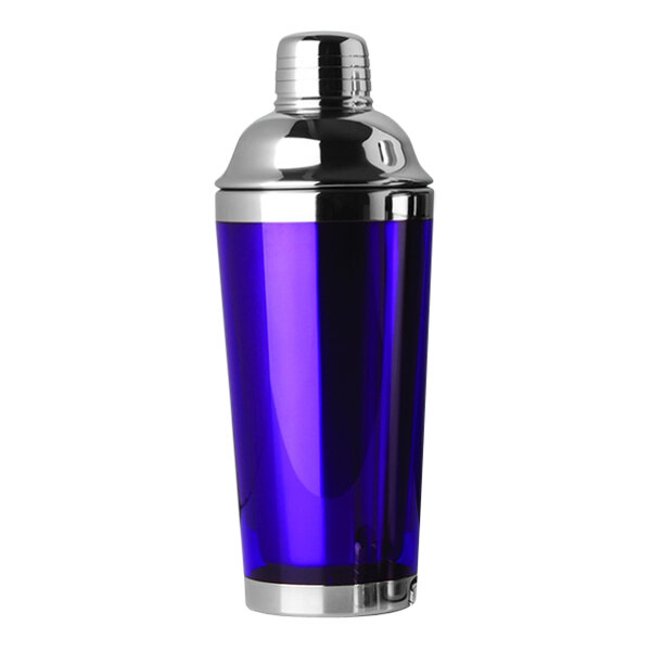 Franmara City Lights 16 oz. Purple Double Wall Cobbler Cocktail Shaker 8146-47 BXR