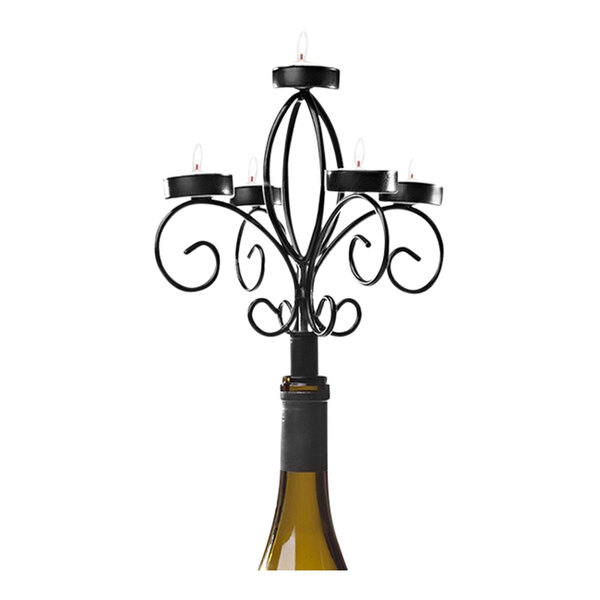 Franmara Antique Black Wine Bottle Candelabra