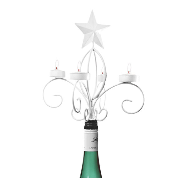 Franmara White Star Wine Bottle Candelabra 8372