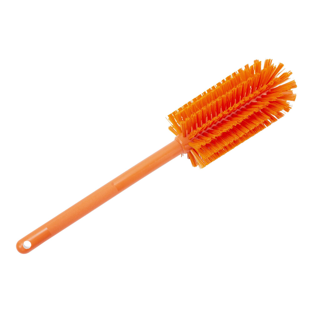 Carlisle Sparta 16" Orange Carafe and Server / Bottle Cleaning Brush - 3 1/4" Bristle Diameter 40001EC24