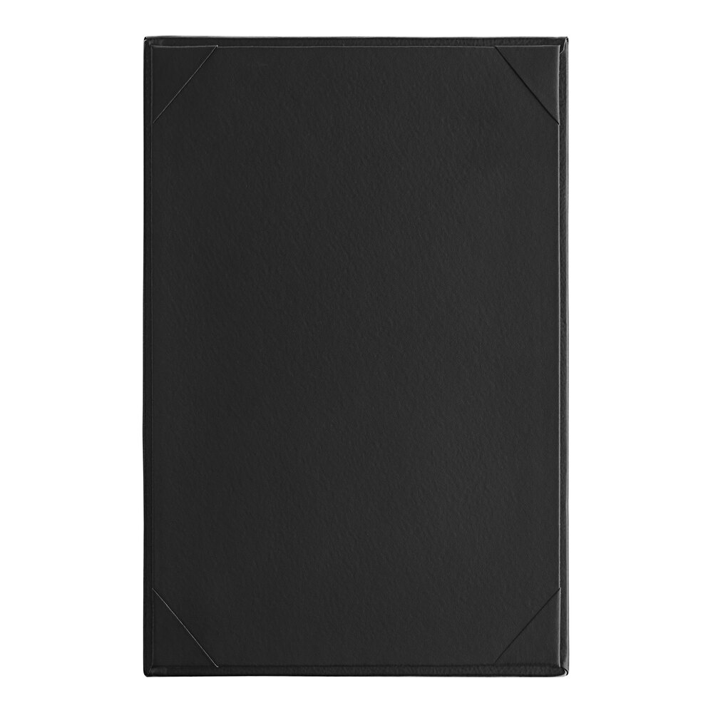 Acopa Prime 8 1/2" x 14" Black 1-Panel 2-View Vinyl Menu Board