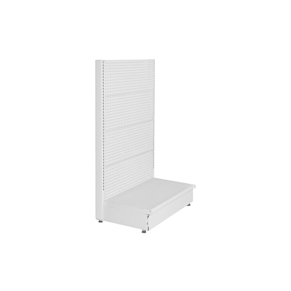 36" x 18" x 54" White Single-Sided Pegboard Starter Gondola Merchandiser