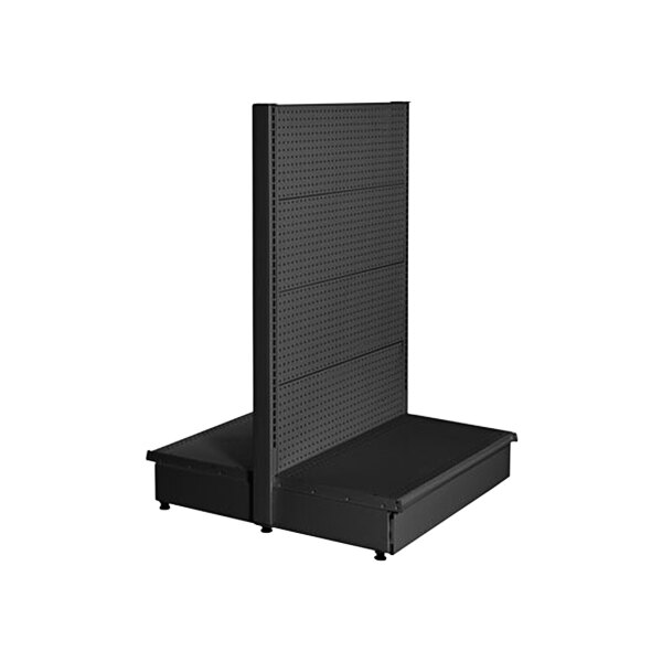 48" x 36" x 84" Black Double-Sided Pegboard Add-On Gondola Merchandiser