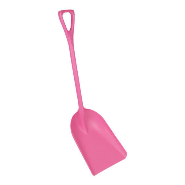 Vikan 14" Wide Pink One-Piece Polypropylene Food Service Shovel 69821