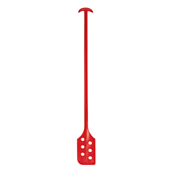 Vikan 52" x 6" Red Polypropylene Mixing Paddle / Scraper with Holes 67764