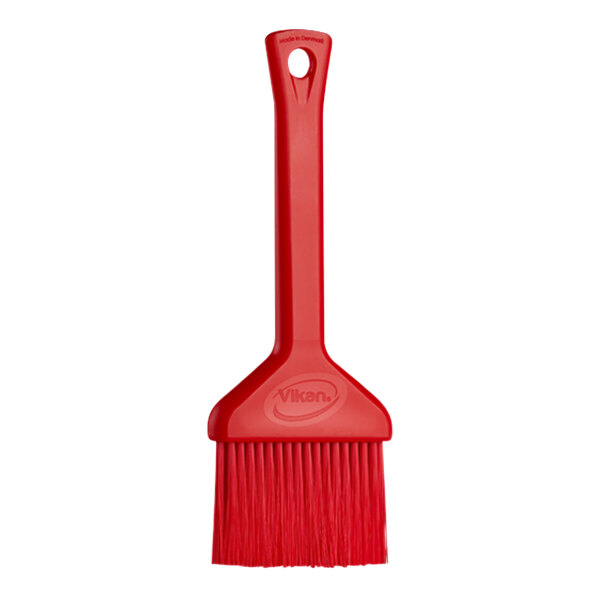 Vikan 2 3/4"W Red Polyester Bristle Pastry Brush with Plastic Handle 5552704