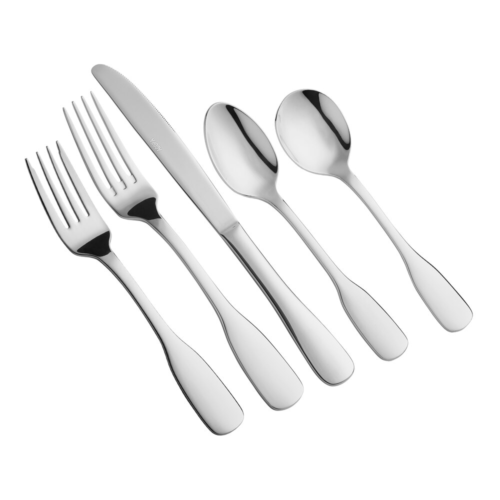 Acopa Triumph 18/8 Stainless Steel Extra Heavy Weight Flatware 5 Piece Set - Sample