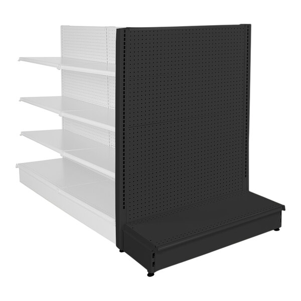 36" x 16" x 54" Black Single-Sided Pegboard End Cap Gondola Merchandiser