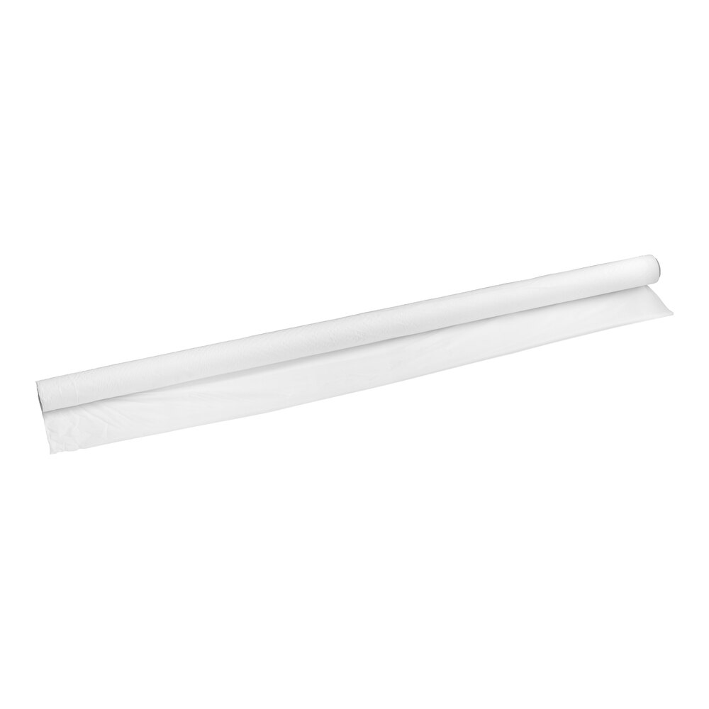 Choice 40" x 100' White Plastic Table Cover Roll - 4/Case