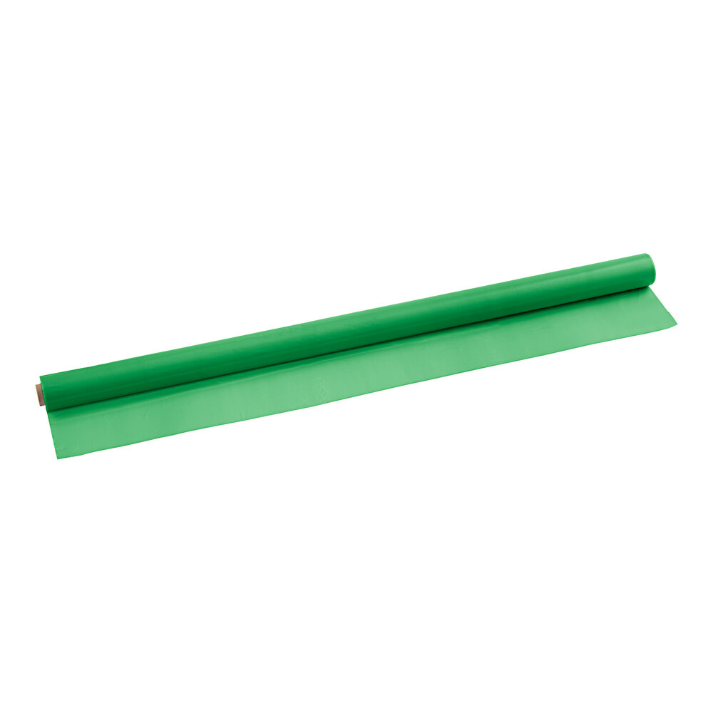 Choice 40" x 100' Green Plastic Table Cover Roll - 4/Case