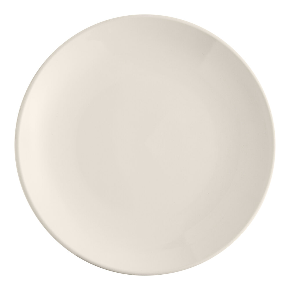 Acopa 12" Round Ivory (American White) Coupe Stoneware Plate - 12/Case