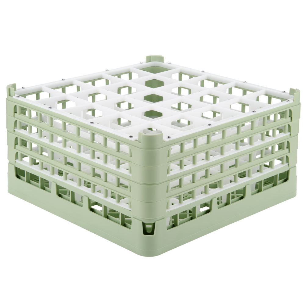 Vollrath 52713 Signature Full-Size Light Green 25-Compartment 8 1/2" XX-Tall Glass Rack