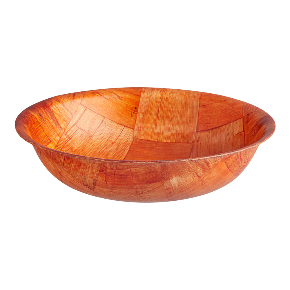 Choice 8" Woven Wood Salad Bowl - 12/Pack