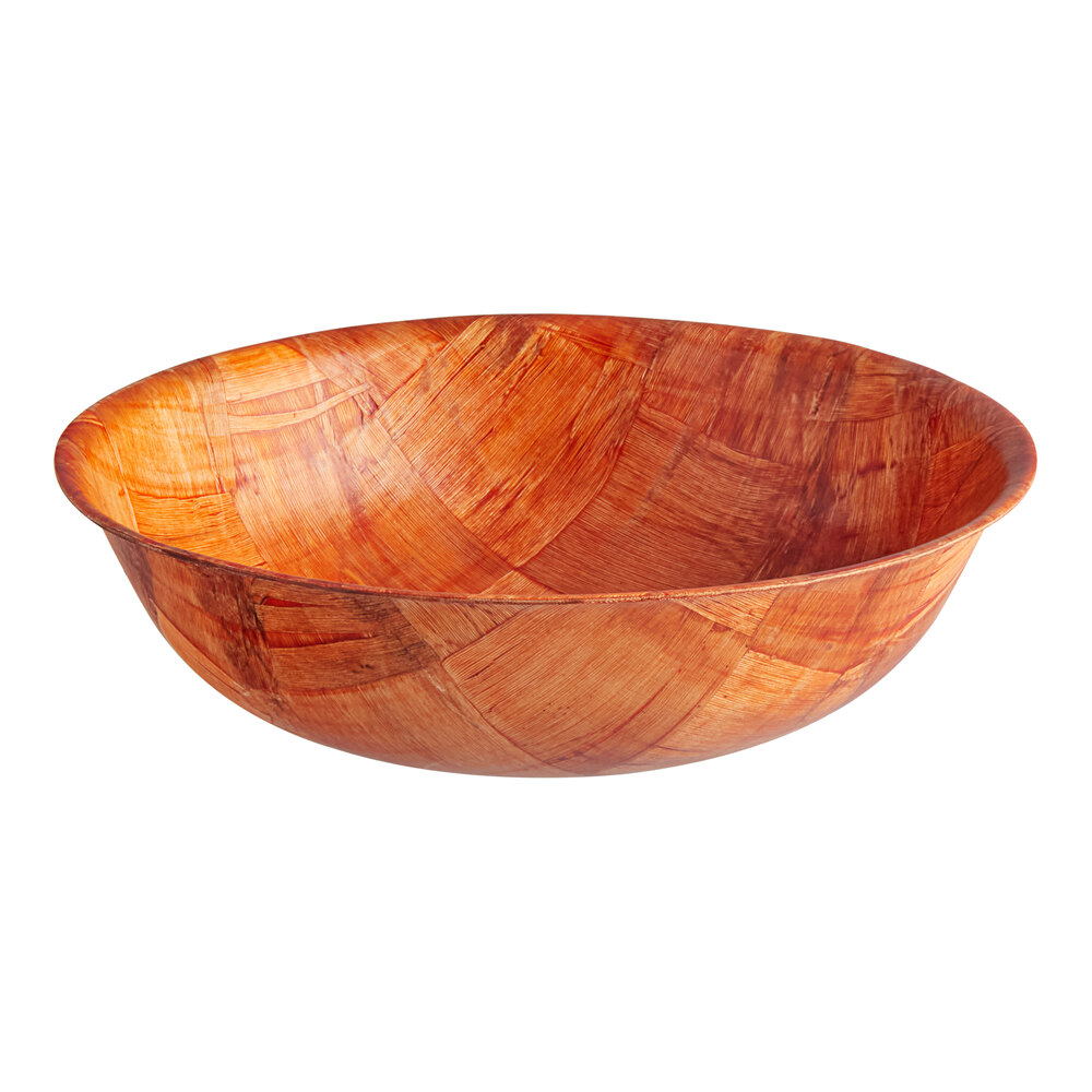 Choice 10" Woven Wood Salad Bowl - 12/Pack