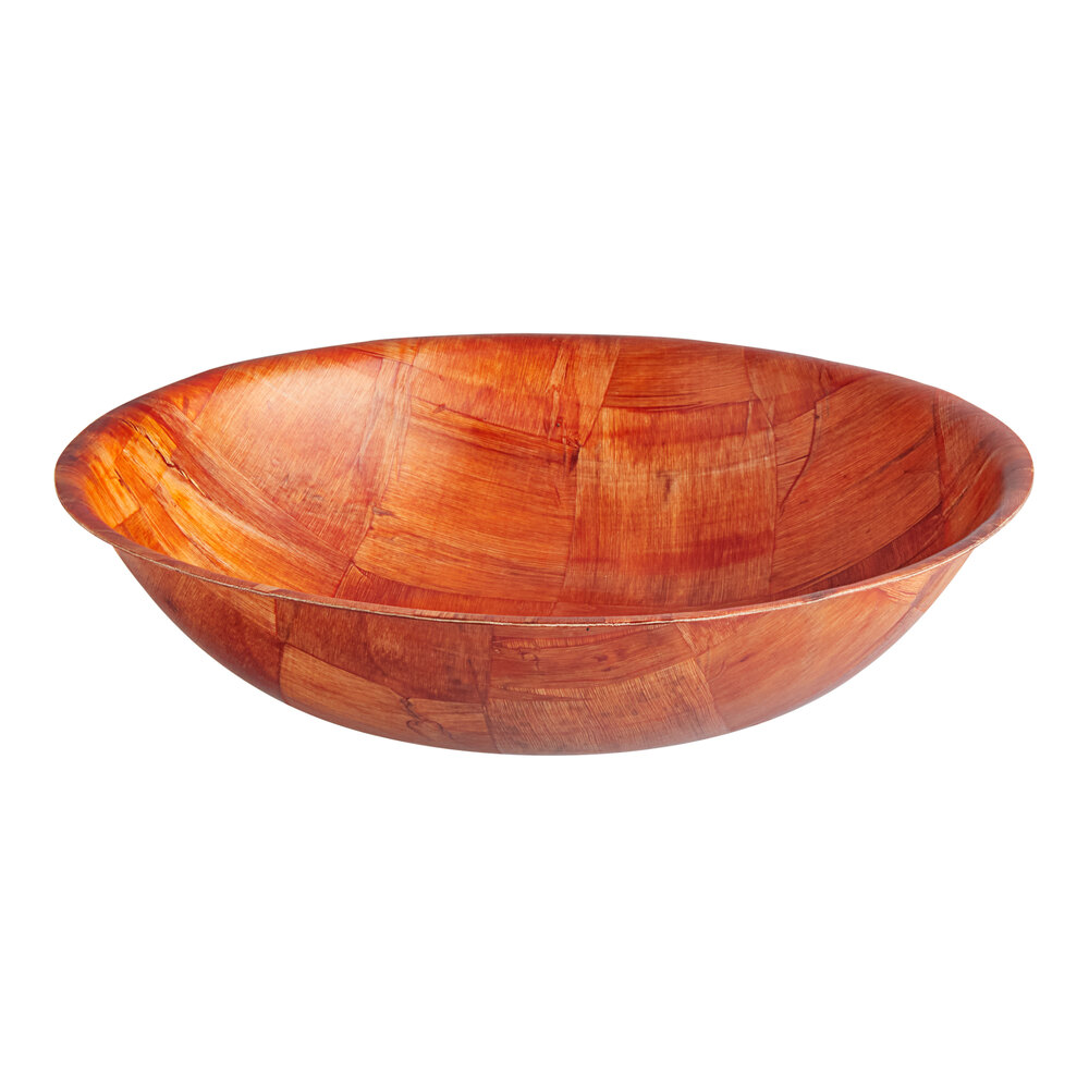 Choice 12" Woven Wood Salad Bowl - 12/Pack