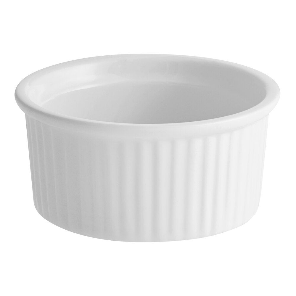 Acopa 5 oz. Bright White Fluted Porcelain Ramekin - 48/Case