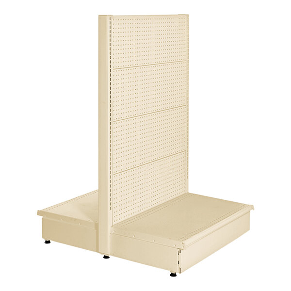 48" x 36" x 54" Beige Double-Sided Pegboard Add-On Gondola Merchandiser