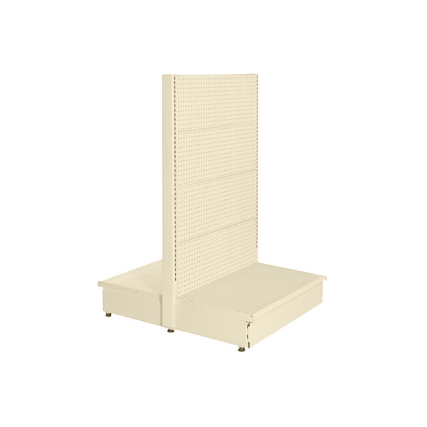 48" x 36" x 84" Beige Double-Sided Pegboard Add-On Gondola Merchandiser