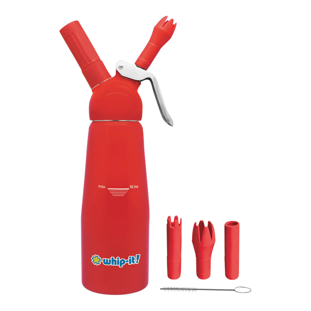 Whip-It Armor 0.5 Liter Red Rubber-Coated Aluminum Whipper DC-Amr-H03R
