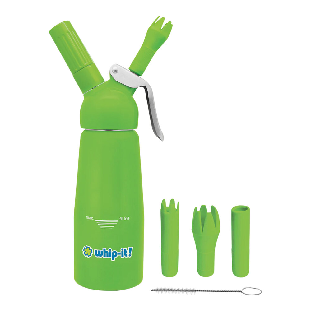 Whip-It Armor 0.33 Liter Green Rubber-Coated Aluminum Whipper DC-Amr-Q09R