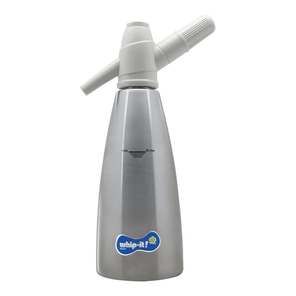 Whip-It Stainless Steel Soda Siphon with Gray Head DS-Sda-L17-01S