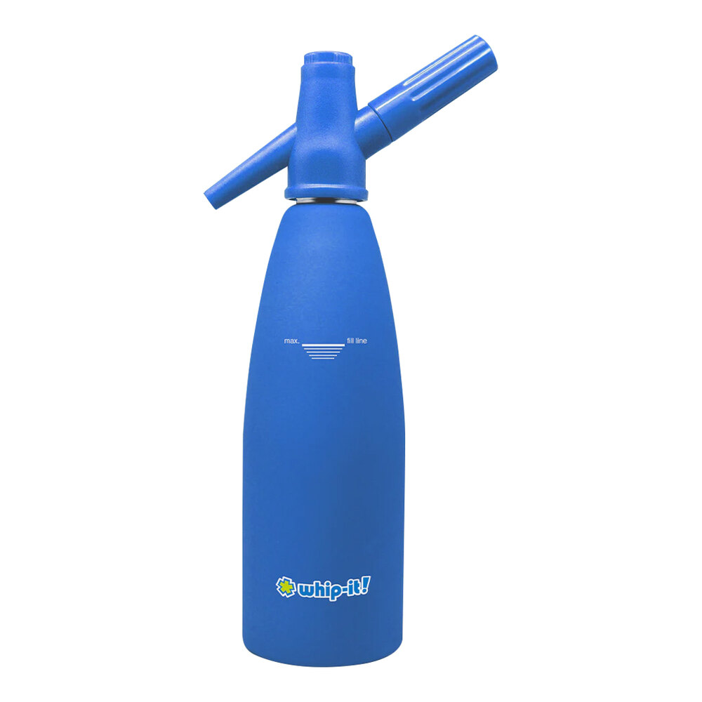 Whip-It Blue Rubber-Coated Stainless Steel Soda Siphon DS-Sda-L06