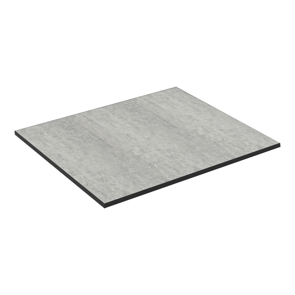 Bon Chef Nexus 35 1/2" x 31 1/2" Half Size Countertop Panel with Black Anodized Aluminum Frame and Concrete Laminate NX-12-CT-B-C