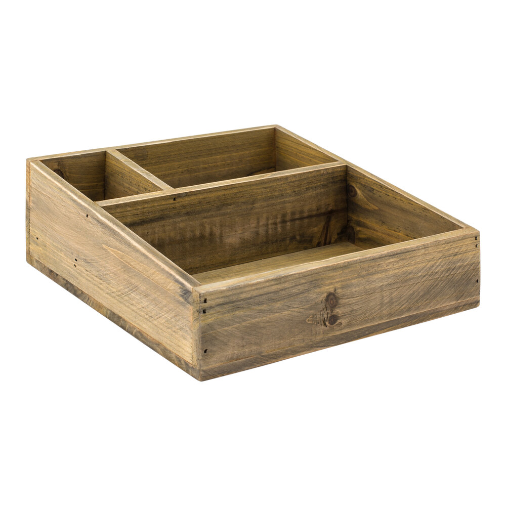 room360 Asheville 8 1/4" x 8 1/4" Cider Wood Organizer RAH002NAW21 - 4/Case