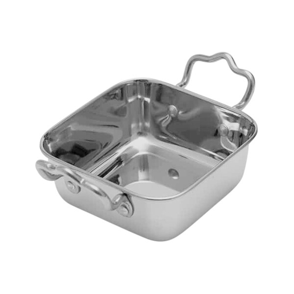 American Metalcraft 14 oz. Stainless Steel Square Mini Roasting Pan with Handles