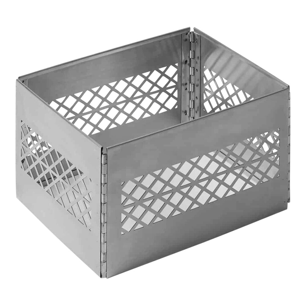 American Metalcraft 12 1/8" x 10" x 8 1/8" 1/2 Size Stainless Steel Collapsible Milk Crate / Riser