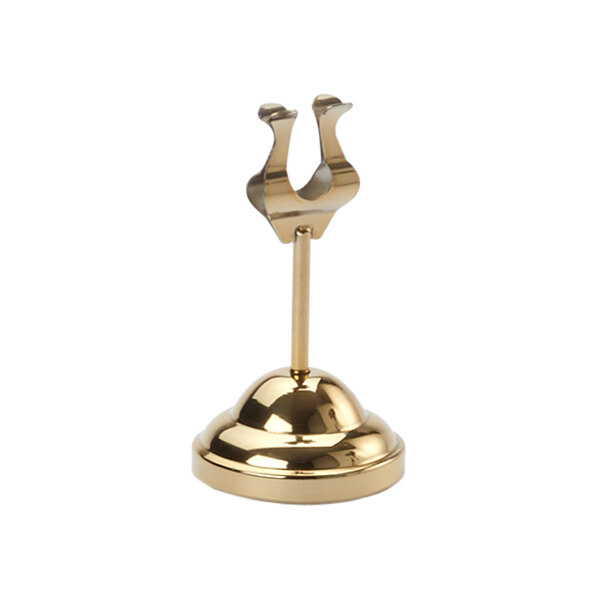 American Metalcraft 4" Harp-Style Gold Weighted Number Stand