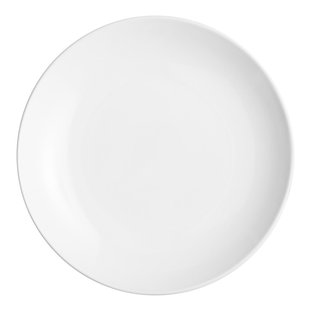 Acopa 7 1/4" Round Bright White Coupe Stoneware Plate - 6/Pack