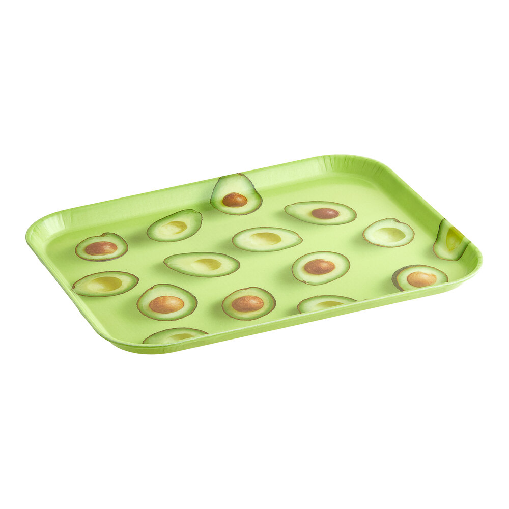 Cambro 14" x 18" Rectangular Avocado Design Fiberglass Camtray 233218A - 12/Case